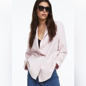 H&M Double-breasted Womens Jacket In light pink.